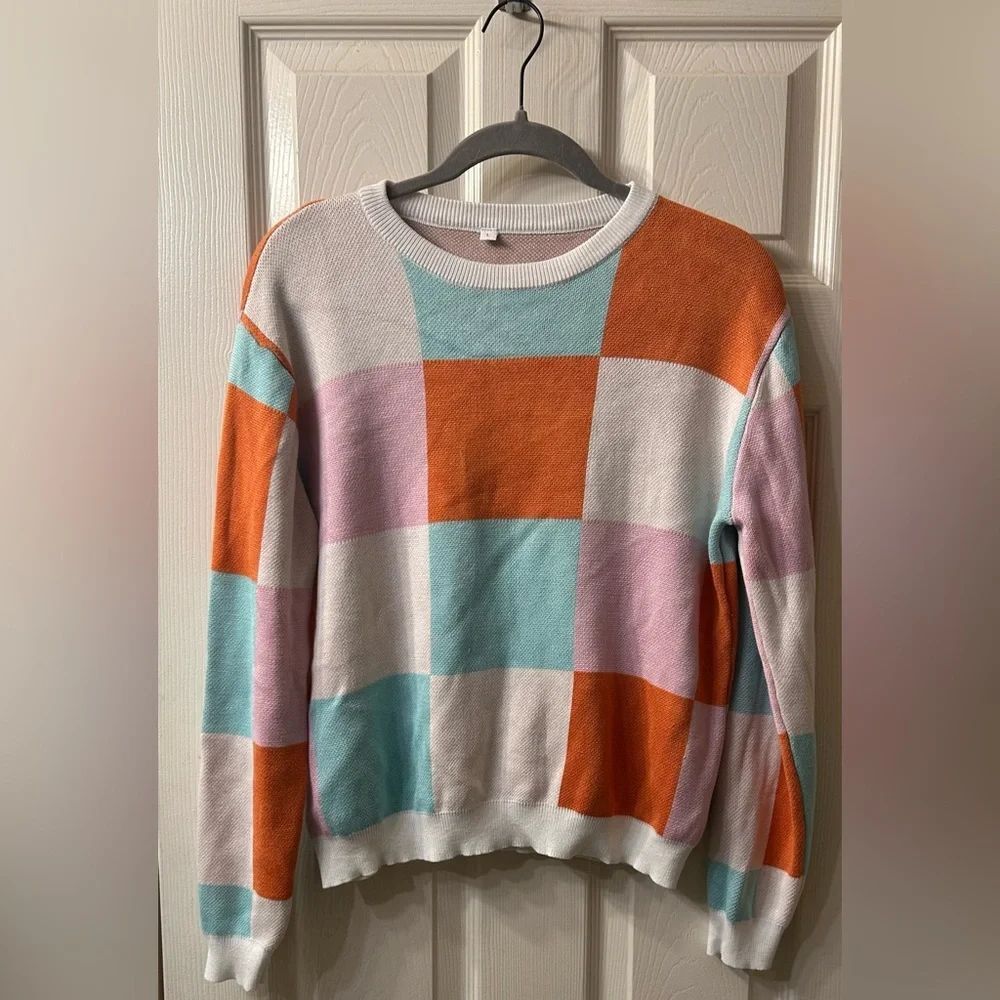 Vibrant Checkered Women's Sweater